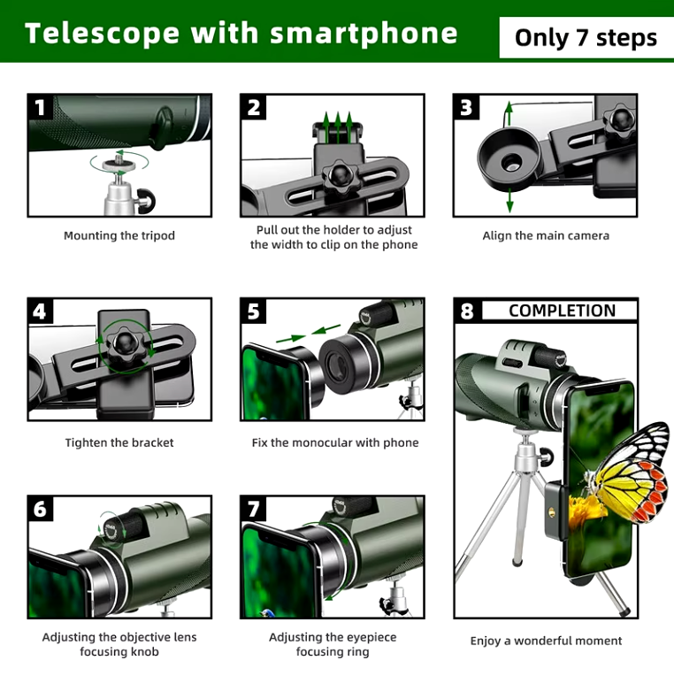 80x100 HD ZOOM Powerful Monocular Telescope